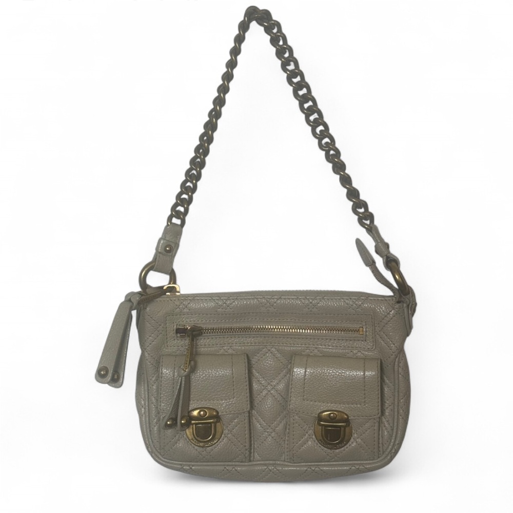 Marc Jacobs Quilted Leather Cammie Bag in Pearl Color